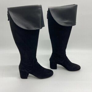 Cole Haan Raina Grand OTK II Womens 6.5 Black Suede Leather Over The Knee Boots